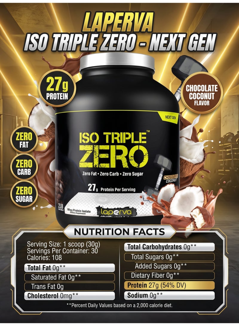 Laperva Iso Triple Zero Next Generation Whey Protein, Chocolate Coconut, 2 LB - Image 4