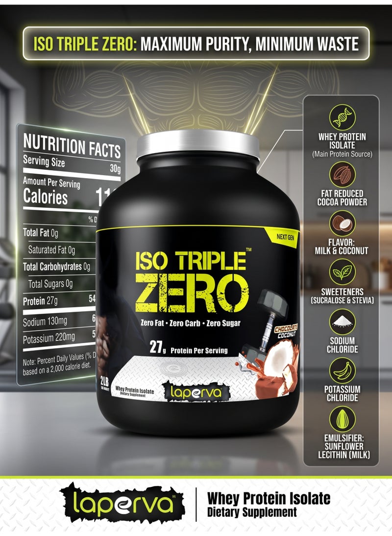 Laperva Iso Triple Zero Next Generation Whey Protein, Chocolate Coconut, 2 LB - Image 3
