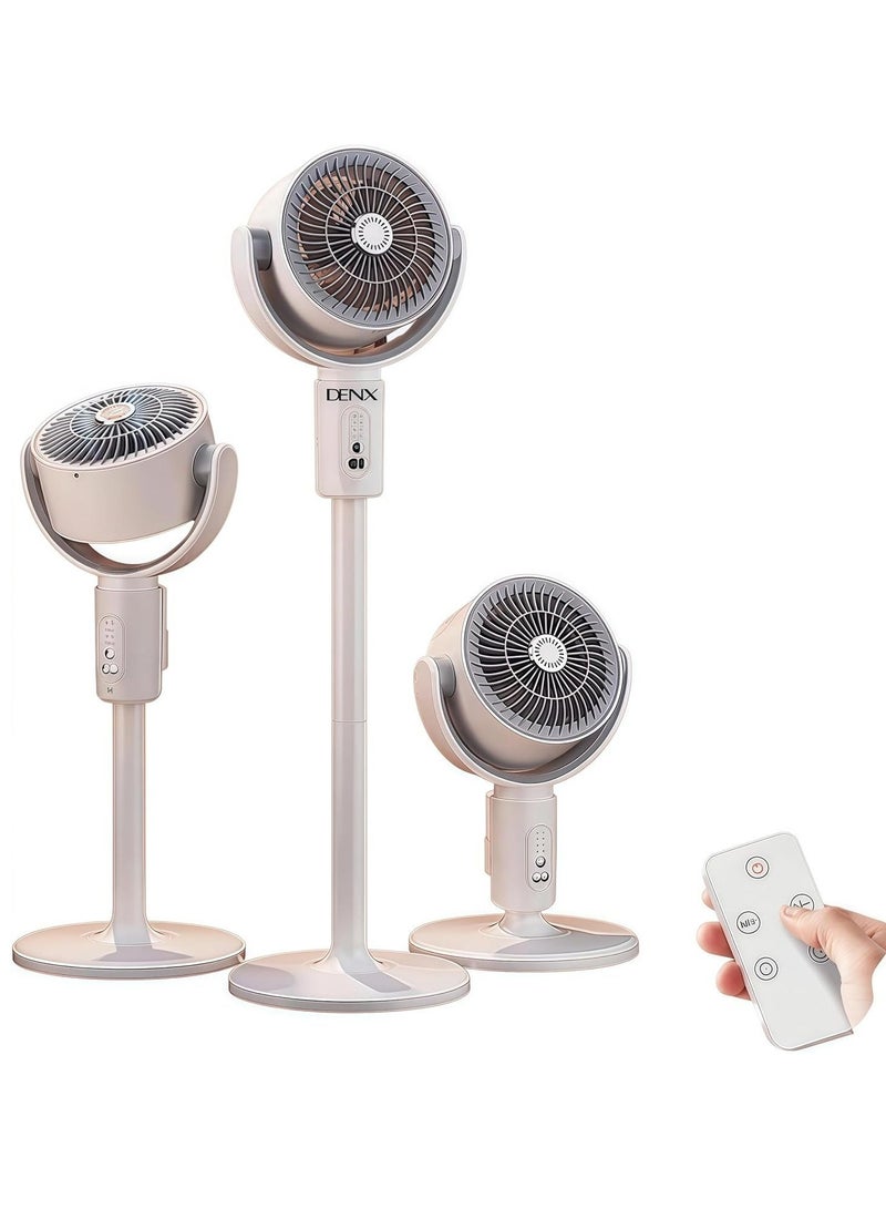 Denx Adjustable Height Floor Fan with 5 Speeds, Remote Control DX2607 - Image 2