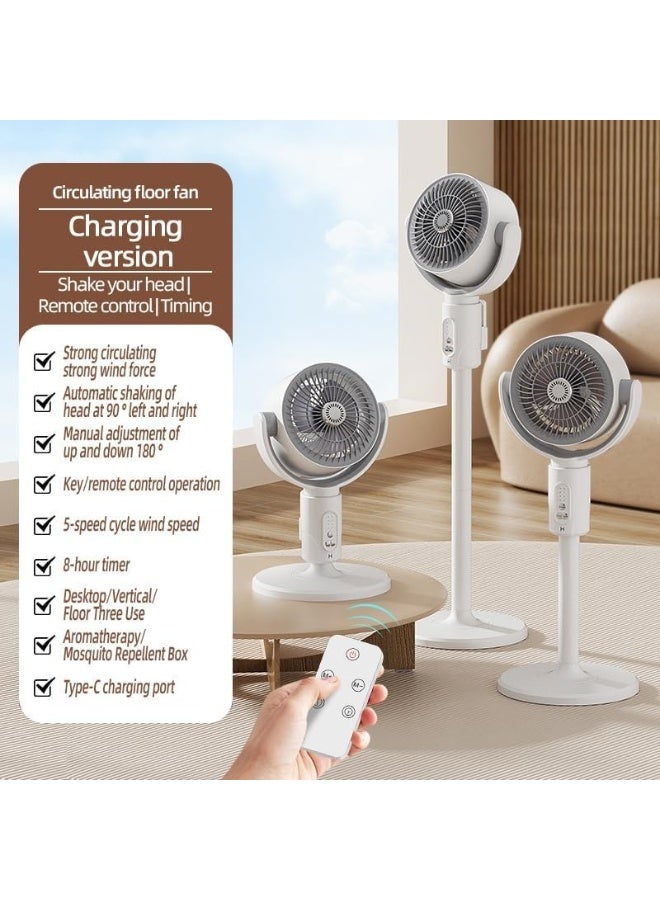 Denx Adjustable Height Floor Fan with 5 Speeds, Remote Control DX2607 - Image 3
