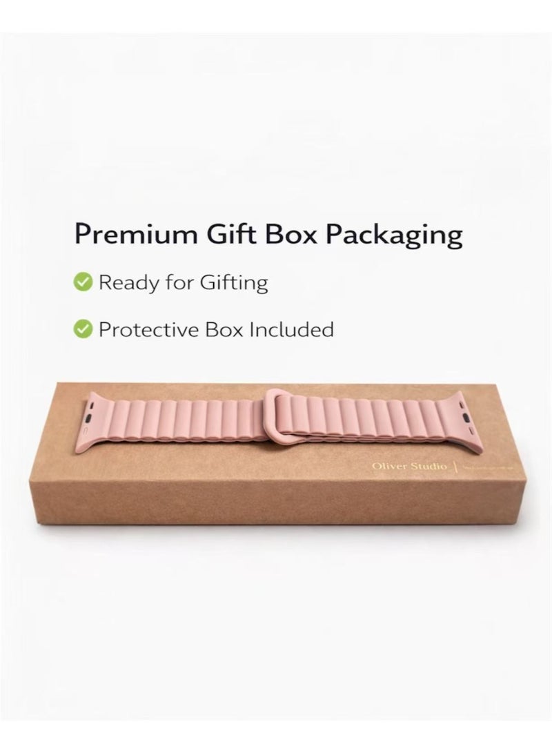 سوار سيليكون مغناطيسي بلونين متوافق مع Apple Watch بمقاسات 38/40/41/42 مم للموديلات ذات الحجم الصغير، حزام سيليكون ناعم بإغلاق مغناطيسي آمن، مناسب لـ Series 1–10 و SE - Image 5