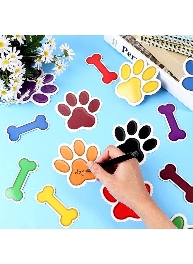 Epakh 72 Pcs Paw Print Cutouts Dog Bone Cutouts Colorful Paw Prints Cutouts Bone Mini Accents Paw Print Party Supplies For Educational Classroom Learning Activities Dog Theme Party Decor 8 Colors - Image 5