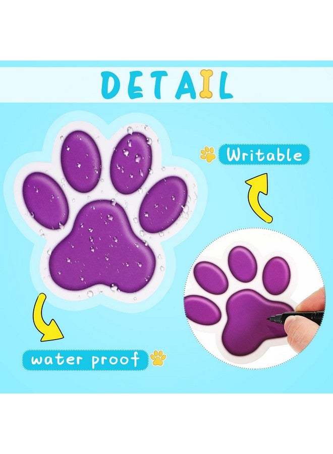 Epakh 72 Pcs Paw Print Cutouts Dog Bone Cutouts Colorful Paw Prints Cutouts Bone Mini Accents Paw Print Party Supplies For Educational Classroom Learning Activities Dog Theme Party Decor 8 Colors - Image 4