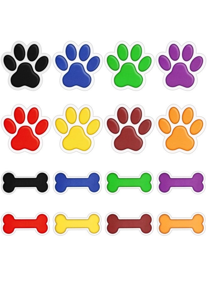 Epakh 72 Pcs Paw Print Cutouts Dog Bone Cutouts Colorful Paw Prints Cutouts Bone Mini Accents Paw Print Party Supplies For Educational Classroom Learning Activities Dog Theme Party Decor 8 Colors - Image 2