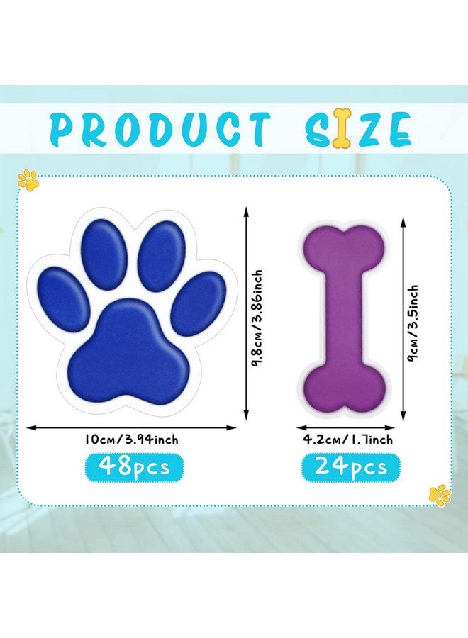 Epakh 72 Pcs Paw Print Cutouts Dog Bone Cutouts Colorful Paw Prints Cutouts Bone Mini Accents Paw Print Party Supplies For Educational Classroom Learning Activities Dog Theme Party Decor 8 Colors - Image 3