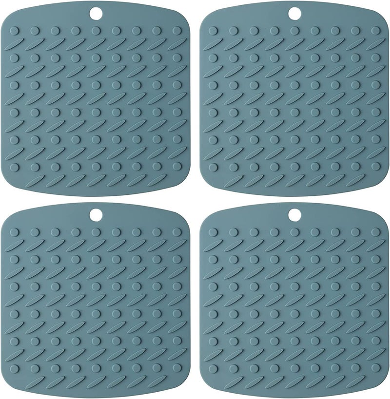 P Plus Fire Silicone Trivets Mats Silicone Pot Holder Hot Pads and Trivets for Hot Dishes Hot Mats for Countertops Pot Holders Table Mats Trivet Mats (Peacock, Set of 4) - Image 1