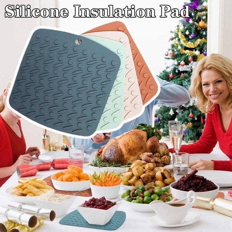 P Plus Fire Silicone Trivets Mats Silicone Pot Holder Hot Pads and Trivets for Hot Dishes Hot Mats for Countertops Pot Holders Table Mats Trivet Mats (Peacock, Set of 4) - Image 5