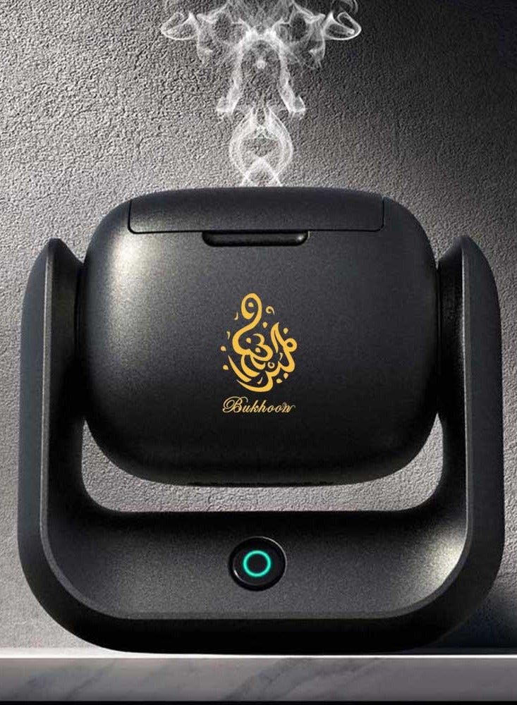 بخون مبخرة إلكترونية ذكية قابلة للدوران مع حامل عود وبخور - Image 1