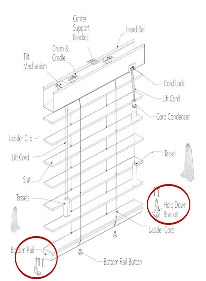 Cutelec 10pcs Hold Down Brackets Clear Plastic Blinds Bottom Rail Holder Clips Replacements for Horizontal Blinds and Windows Shades - Image 4