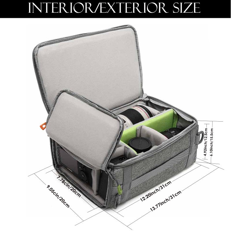 svatin Camera Insert Bag,Shockproof &Pressure-proof Dual Opening Padded Camera Lens Cube Case Backpack,Digital DSLR SLR Mirrorless Cameras Storage,Suitable for mountaineering bags over 20 liters(M) - Image 4