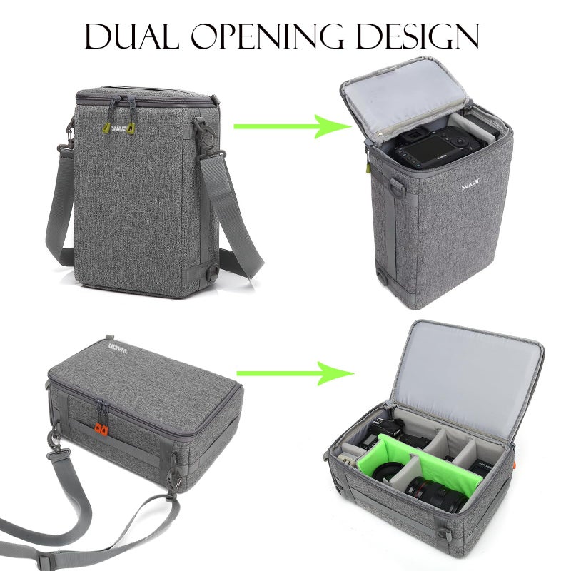 svatin Camera Insert Bag,Shockproof &Pressure-proof Dual Opening Padded Camera Lens Cube Case Backpack,Digital DSLR SLR Mirrorless Cameras Storage,Suitable for mountaineering bags over 20 liters(M) - Image 3
