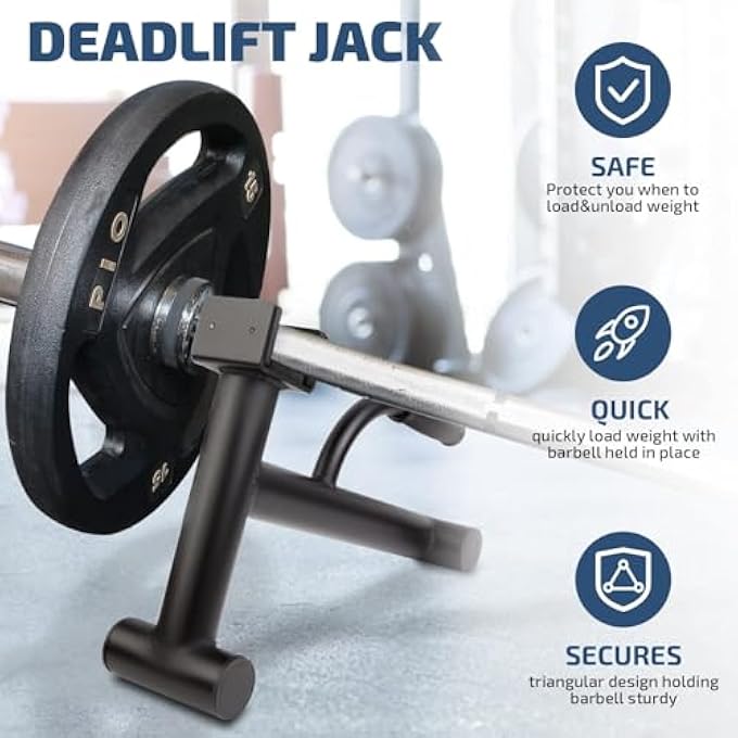 rayihni Deadlift Jack Barbell Stand,Barbell Stand For Weight Training Home Gym Easily Unload And Load 272Kg Barbell Plates For Deadlift Exercise - Image 5