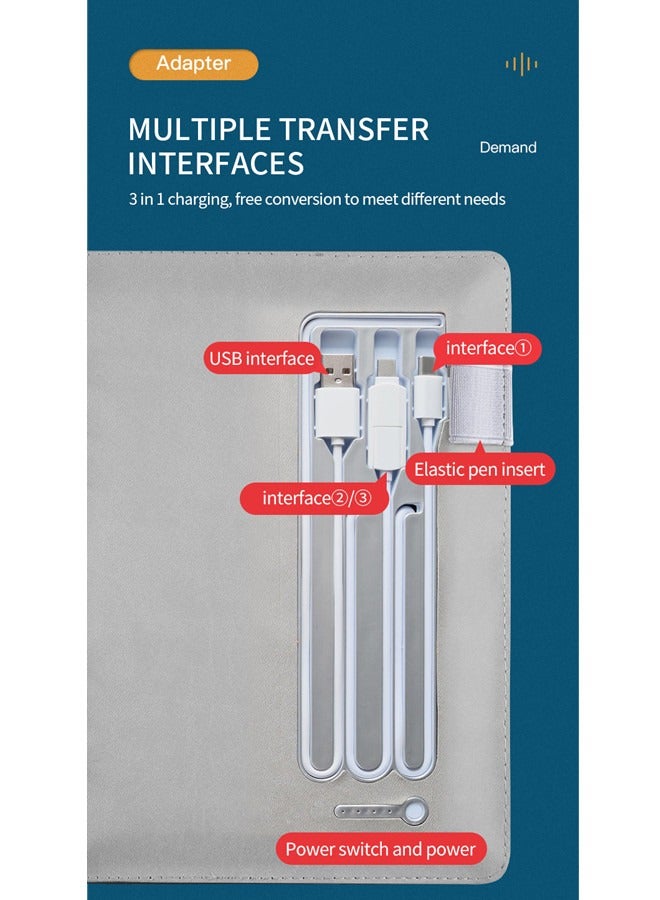 Multifunctional Notebook Binder Spiral Diary with 10000 mAh Wired/Wireless Charging and 16G Portable U Disk - Image 5