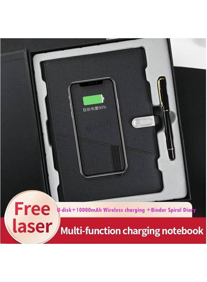 Multifunctional Notebook Binder Spiral Diary with 10000 mAh Wired/Wireless Charging and 16G Portable U Disk - Image 2