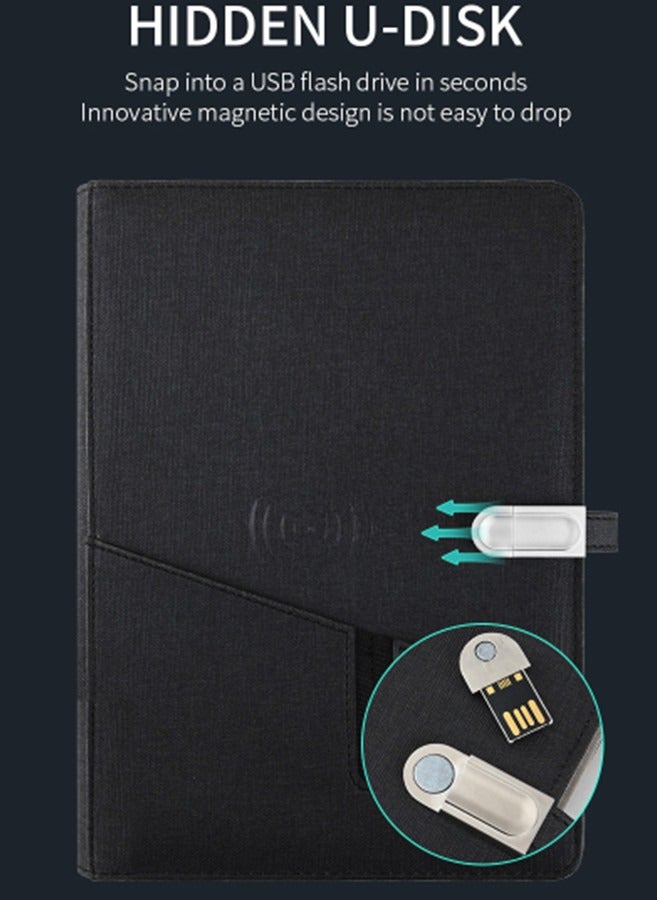 Multifunctional Notebook Binder Spiral Diary with 10000 mAh Wired/Wireless Charging and 16G Portable U Disk - Image 4