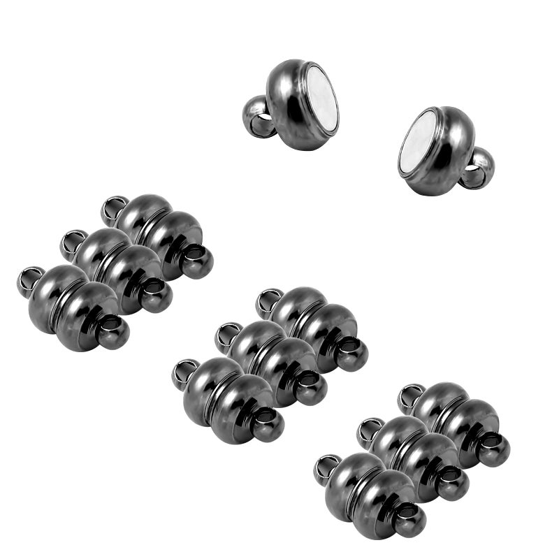 Yumttero 10Piece Magnetic Necklace Bracelet Clasps and Closures for Jewelry Making Magnet Jewelry Extenders for Women Gun Black