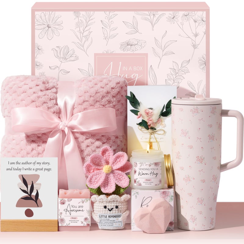 Qinline Mothers Day & Birthday Gifts for Women - Get Well Soon Spa Care Package, Luxury Self Care Gift Basket for After Surgery & Cancer Care Inspirational Thinking of You Sympathy Gift Set for Mom Her Friend - Image 1
