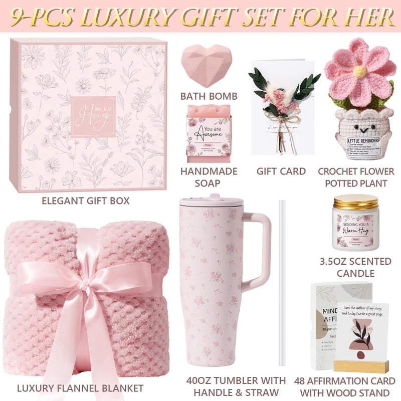 Qinline Mothers Day & Birthday Gifts for Women - Get Well Soon Spa Care Package, Luxury Self Care Gift Basket for After Surgery & Cancer Care Inspirational Thinking of You Sympathy Gift Set for Mom Her Friend - Image 3