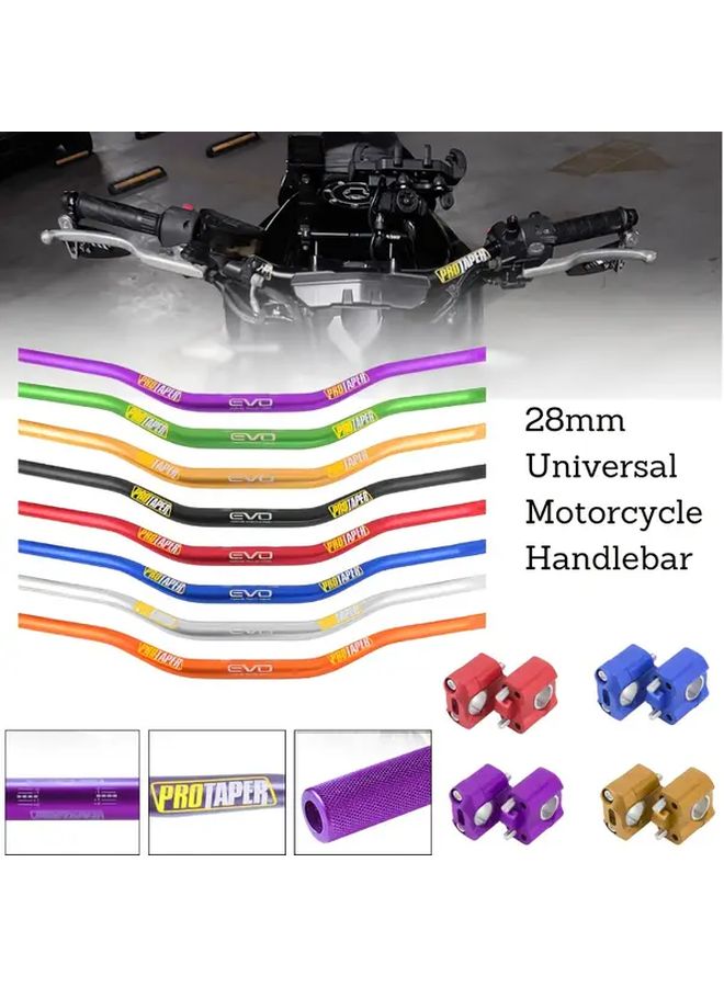 28mm Aluminum Handlebar Riser Black Lightweight Durable Off Road Motorcycle Steering Stem Upgrade Adjustable Clamps Ergonomic Grip Tape Motorcycle Accessories Outdoor Adventure Gear - Image 1