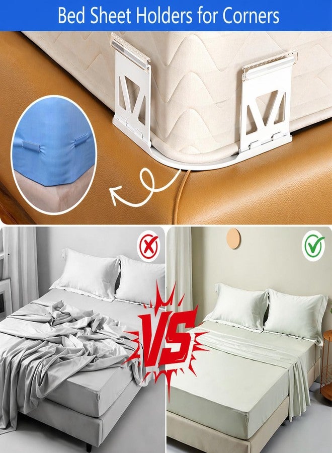 Bed Sheet Holders for Corners - Fitted Sheets Holder- 4Pcs Sheet Holders No More Loose Sheets, Easy Install for All Mattresses (Style 1) - Image 3