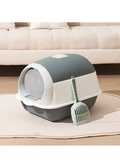 Arabest Cat Litter Box Fully Enclosed Large Cat Litter Box Extra Large Enclosed Litter Box Grey  - Image 2