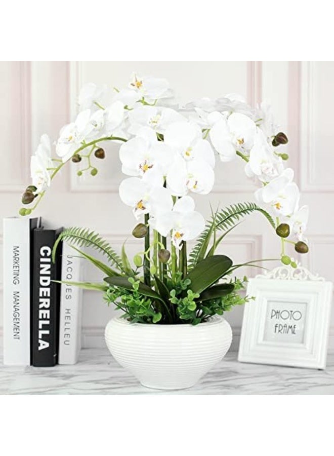 Tinsow Artificial Green Phalaenopsis Simulation Moth Orchid Leaf Real Latex Touch Green Plant for Flowers Garden Bonsai Decor (5, 9.5"/5 Leaves) - Image 5