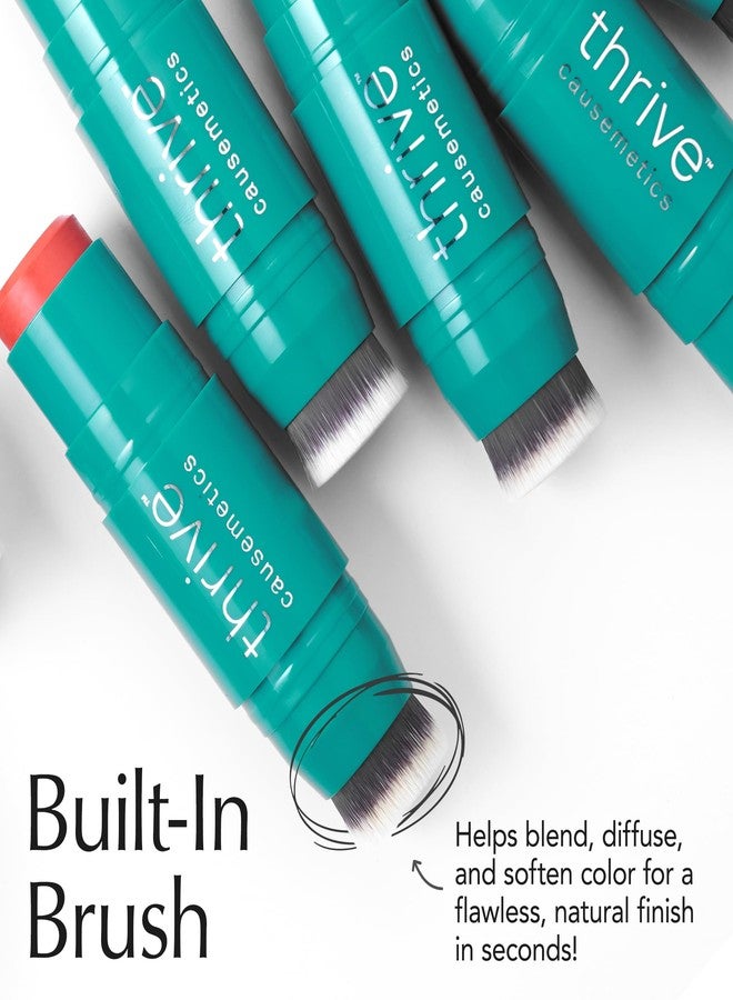Thrive Causemetics Triple Threat Color Stick: Cream Blush Stick with Vitamin E, Evening Primrose Oil, Waterproof Smudge Proof Face Makeup Formula, Dionne (Brick Red Shimmer) - Image 3