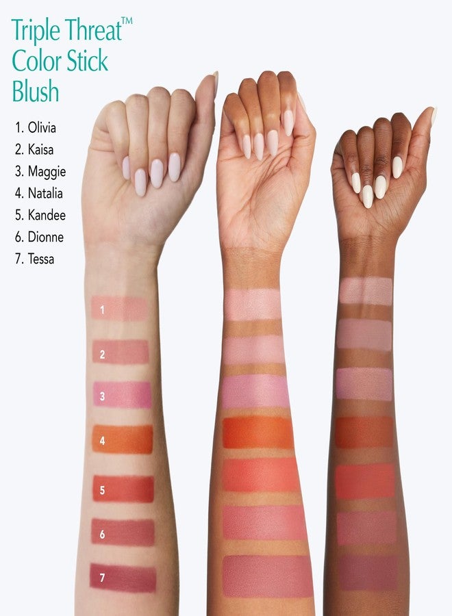 Thrive Causemetics Triple Threat Color Stick: Cream Blush Stick with Vitamin E, Evening Primrose Oil, Waterproof Smudge Proof Face Makeup Formula, Dionne (Brick Red Shimmer) - Image 5