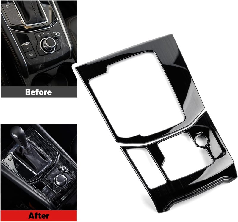 ANFOKAS Compatible with Mazda CX-5 2025 2024 2023 2022 2021 2020 2019 2018 2017 Accessories Car Center Console Cover Gear Panel Gear Shift Knob Cover Trims Frame -Stainless Steel Black - Image 4