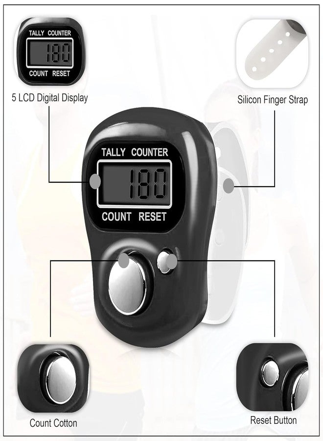 Hudioo Mini Digital Finger Counter Ring - Portable Hand Tally Counter for Beads, Chanting, Exercise Reps, Event Attendance and Inventory Counting (Multicolor) (1) - Image 2