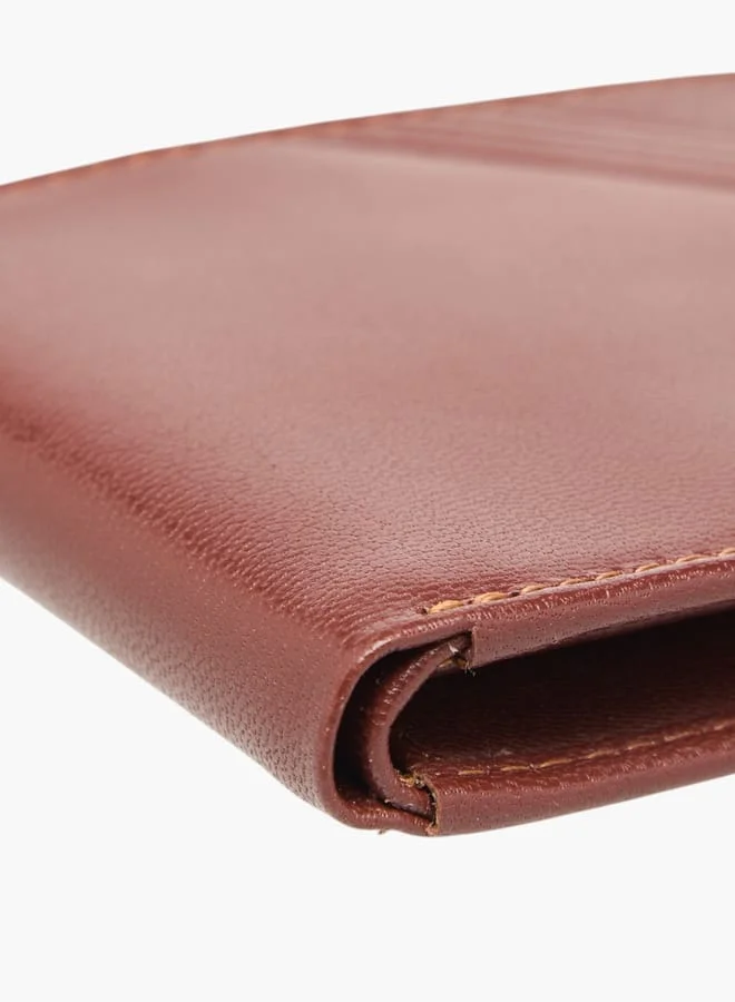 DUCHINI Mens Logo Embossed Bi-Fold Wallet With Flap Closure