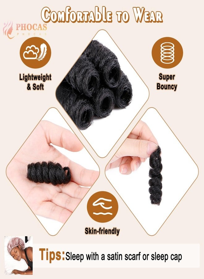 PHOCAS HairPhocas 5 Packs Synthetic Curly Crochet Hair 10 inch 20roots/pack for Crochet Braids Hair(Black) - Image 3