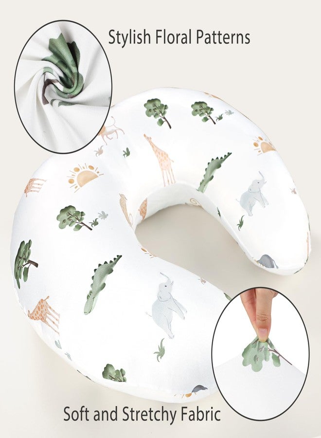 Pea Pod غطاء وسادة رضاعة بتصميم قرون البازلاء للفتيات الصغيرات، غطاء مطاطي قابل للإزالة لوسائد الرضاعة، غطاء وسادة رضاعة فائق النعومة والراحة، ضروري للطفلة، مستوحى من الغابة وحديقة الحيوان - Image 2