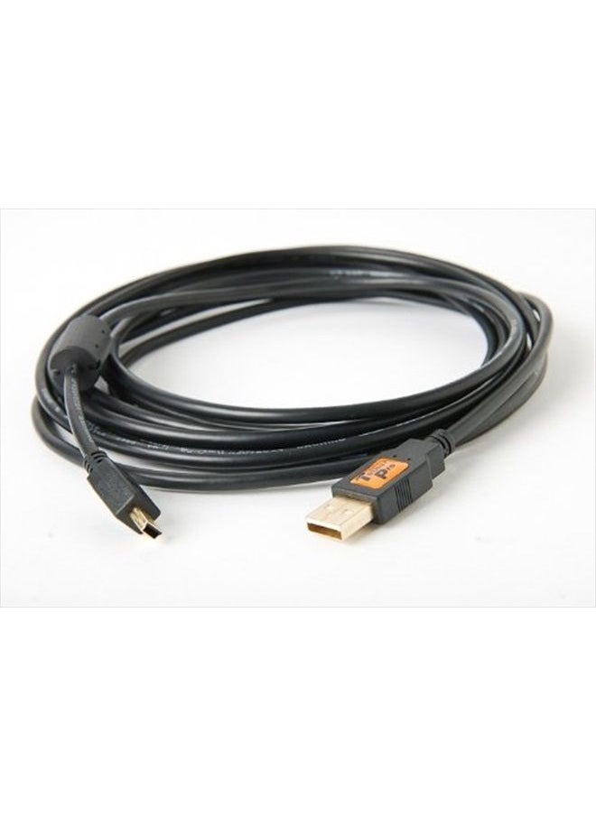 TETHER TOOLS - TetherPro USB 2.0 to Mini-B 5-Pin Cable | for Fast Transfer and Connection Between Camera and Computer | Non-Reflective Black | 15 Feet (4.6 m) | Tether Tools - Image 1