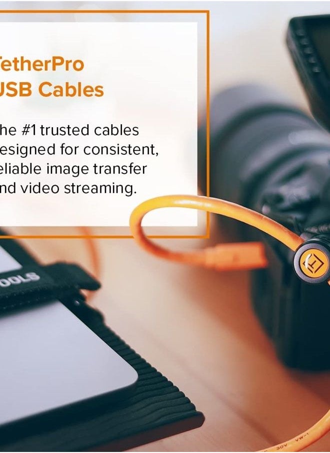 TETHER TOOLS - TetherPro USB 2.0 to Mini-B 5-Pin Cable | for Fast Transfer and Connection Between Camera and Computer | Non-Reflective Black | 15 Feet (4.6 m) | Tether Tools - Image 1
