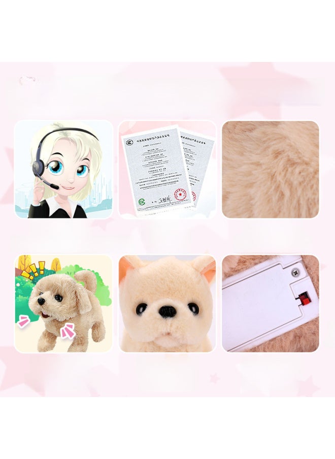 Le Jier Children's Electric Toy Dog Simulation Plush Teddy Calling Walking Dog Machine Dog Girl-Color:Q007 Golden Retriever  - Image 5