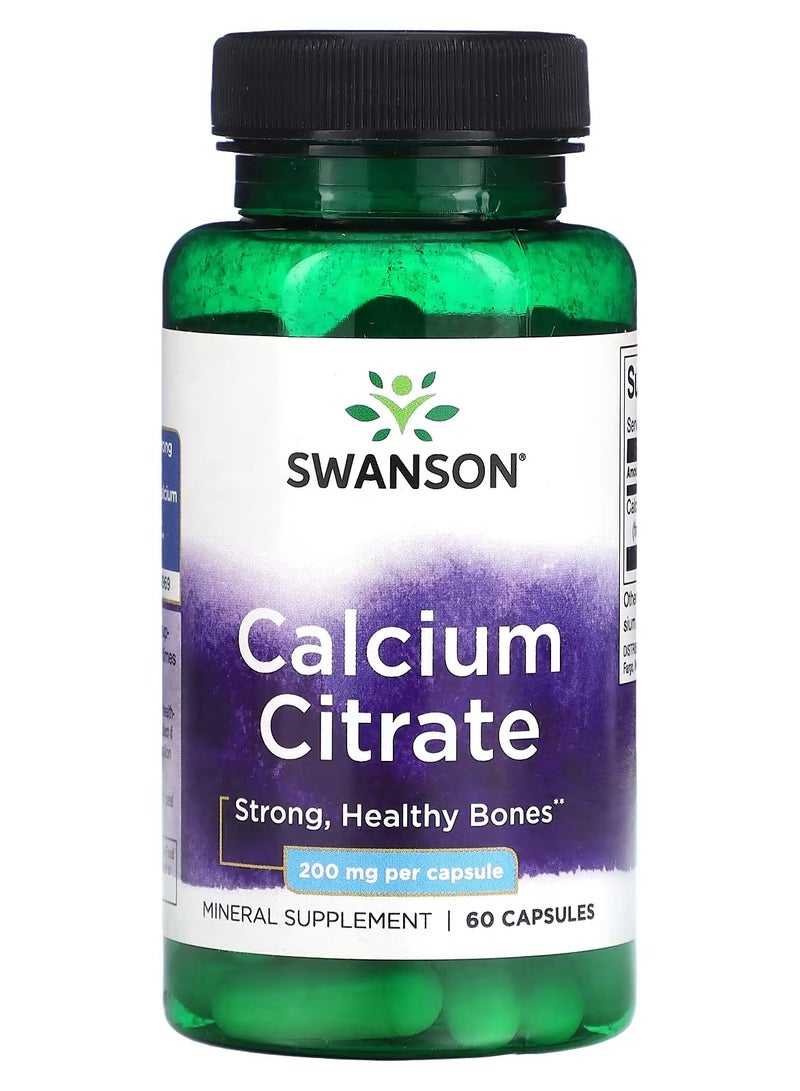 Swanson, Calcium Citrate, 200 mg, 60 Capsules