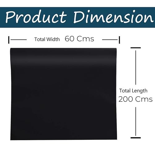 Eduway 60x200 Cms Black Board Sticker | Wall-Mounted Chalkboard Roll for Home, School, Kids & Office | Durable & Customizable Size | Includes 5 Colorful Chalks for Writing & Drawing. - Image 2