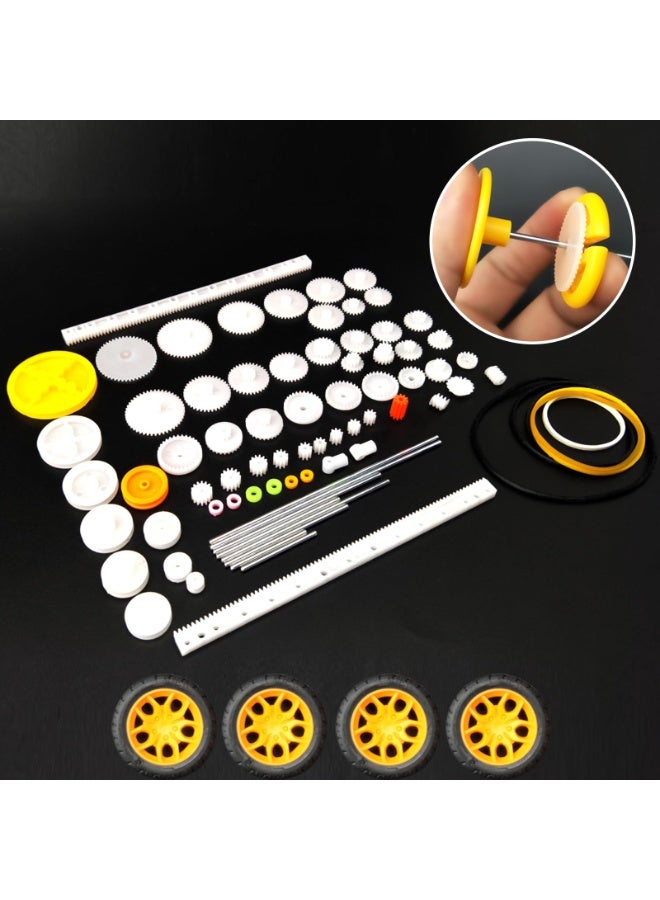 تتضمن مجموعة محركات التيار المستمر 6 محركات كهربائية صغيرة مستطيلة الشكل، بجهد 1.5-3 فولت، وسرعة دوران 24000 دورة في الدقيقة، و84 ترسًا بلاستيكيًا، وسلكًا إلكترونيًا، وحامل بطارية AA، ومفتاح هزاز للقارب، ومروحة عمود. مناسبة لمشاريع العلوم المنزلية. - Image 3