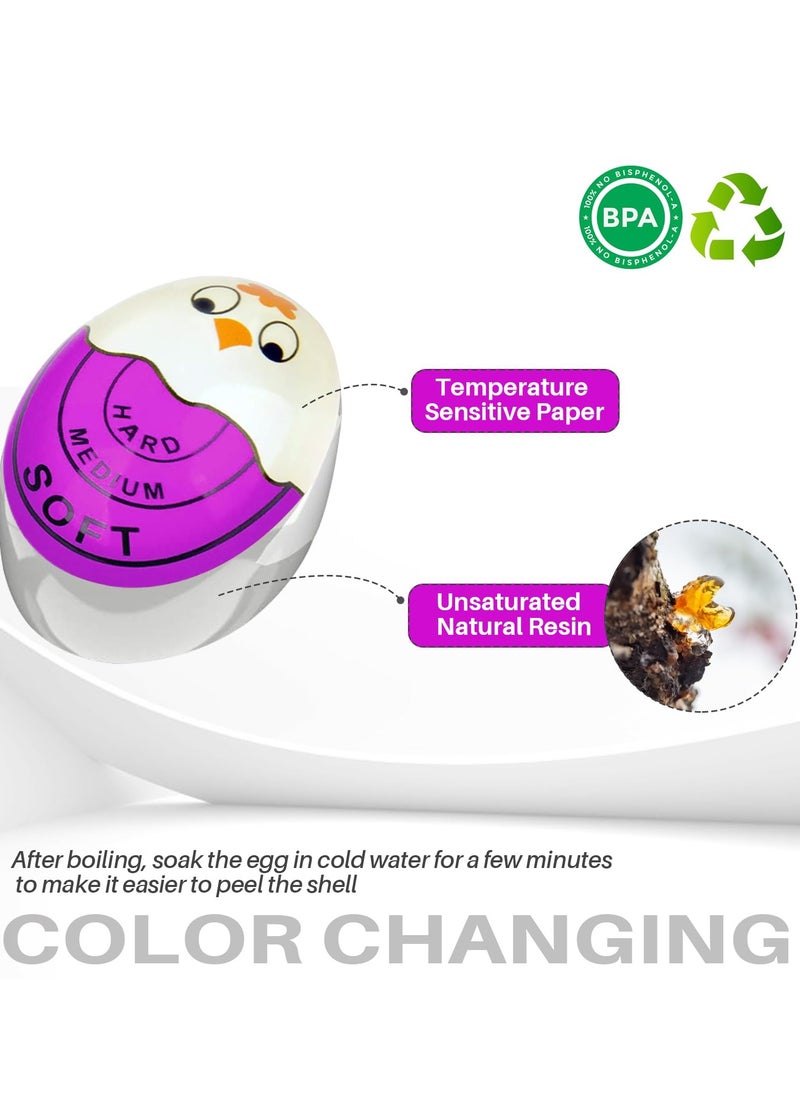 SYOSI - 3 PCS Egg Timer for Boiling Eggs Soft Hard Boiled Egg Timer That Changes Color When Done(Purple) - Image 1