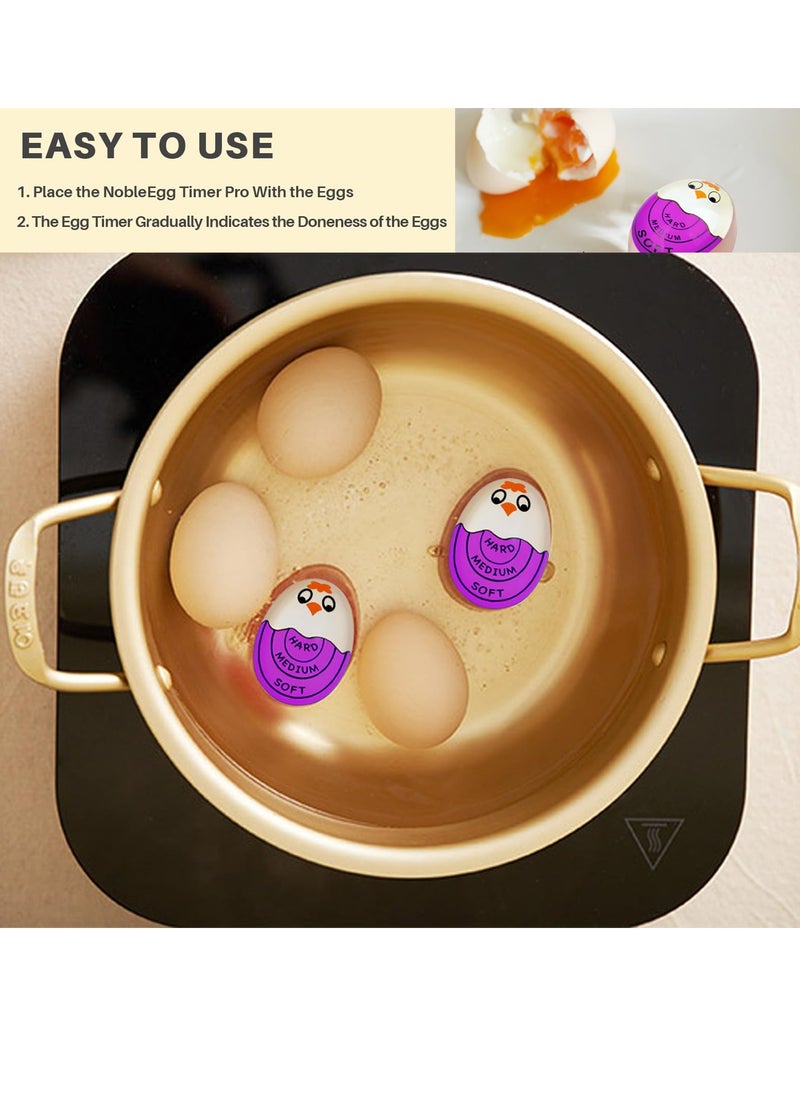 SYOSI - 3 PCS Egg Timer for Boiling Eggs Soft Hard Boiled Egg Timer That Changes Color When Done(Purple) - Image 1