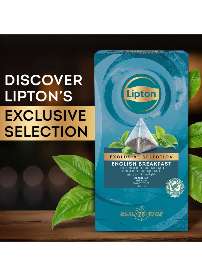 Lipton Exclusive Selection English Breakfast Tea 25 Teabags (50g) - Image 2