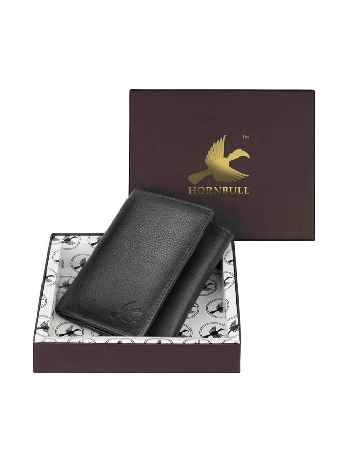 HORNBULL Men's Genuine Leather Leather Black Tri Fold RFID Blocking Wallet - pzsku/Z85AF5ED6636F67A00060Z/45/_/1736571172/55c4aebe-9924-4fb4-b843-de74b6665f42