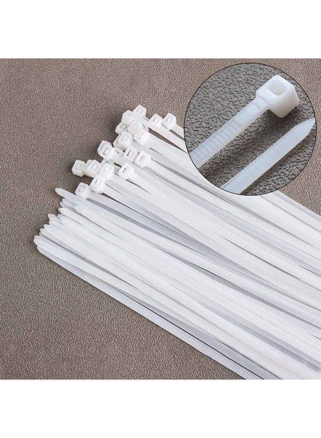 SHOWAY 250Mm Cable Ties White (100 Pack), Wire Ties With 18Kg Tensile Strength, Self-Locking Heavy Duty Nylon Plastic Zip Ties Wraps For Office, Household And Outdoor - Image 2