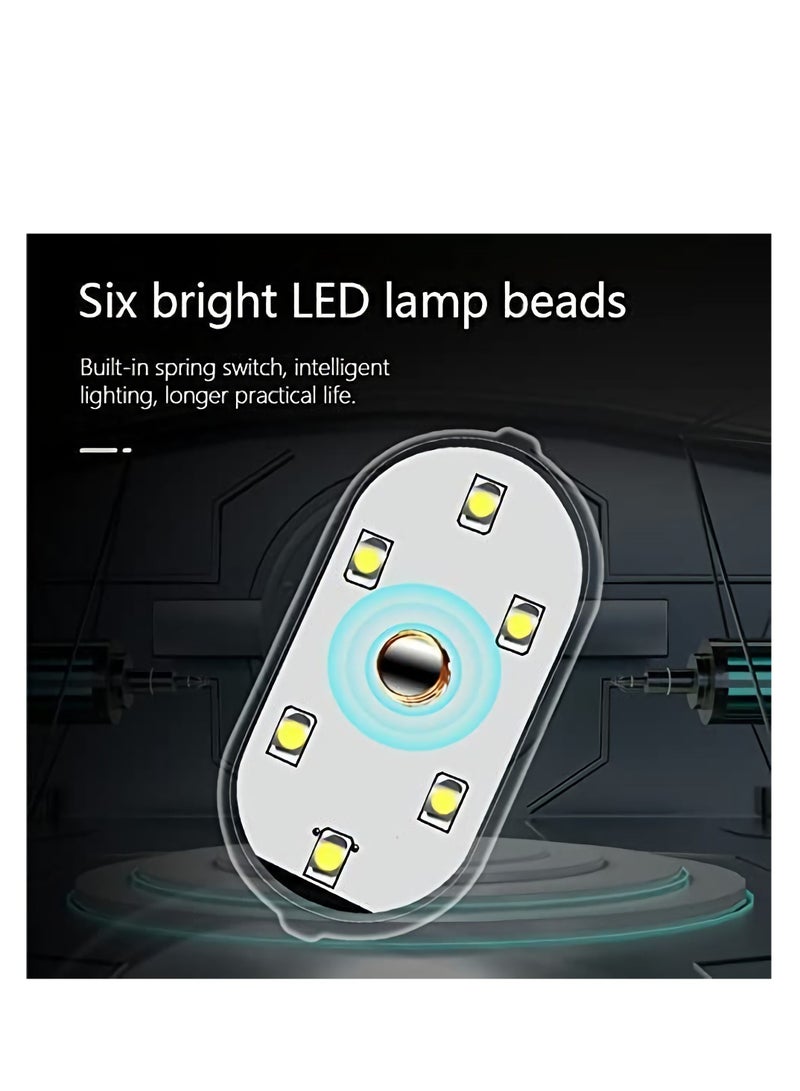Generic Car LED Lights Interior, 7 Colors LED Interior Car Lights with 6 Bright LED Lamp Beads, Portable Night Reading Light Car Interior Atmosphere USB Rechargeable Lighting Light 2 Pcs  - Image 5