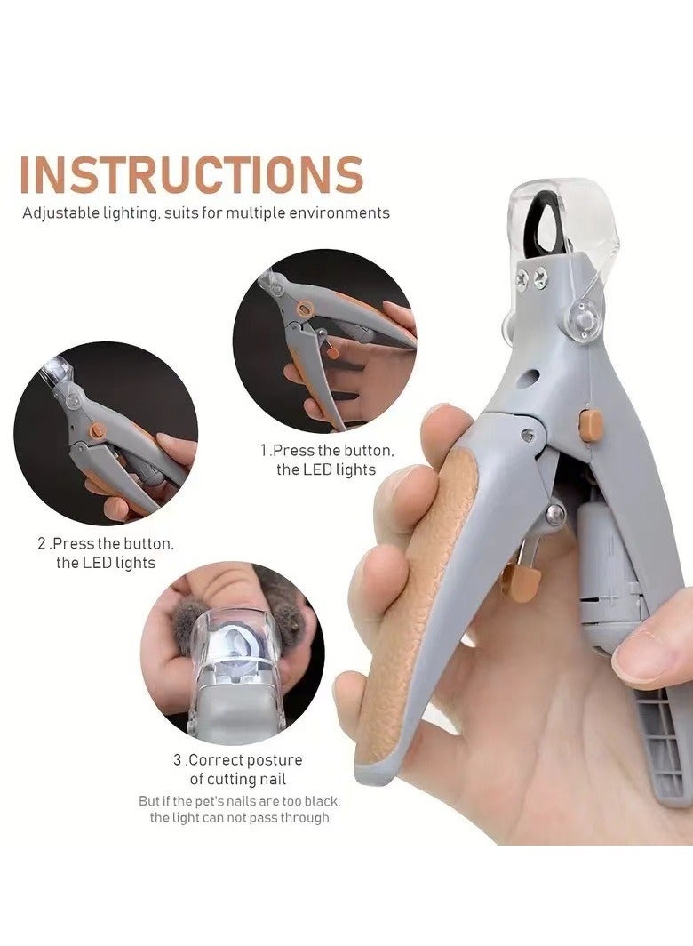 LED Light Pet Nail Clipper- Great for Trimming Cats & Dogs Nails & Claws, 5X Magnification That Doubles as a Nail Trapper, Quick-Clip, Steel Blades - Image 3
