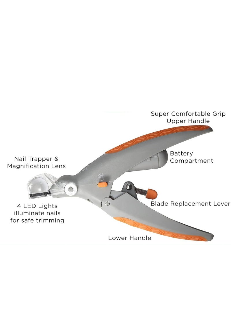 LED Light Pet Nail Clipper- Great for Trimming Cats & Dogs Nails & Claws, 5X Magnification That Doubles as a Nail Trapper, Quick-Clip, Steel Blades - Image 4