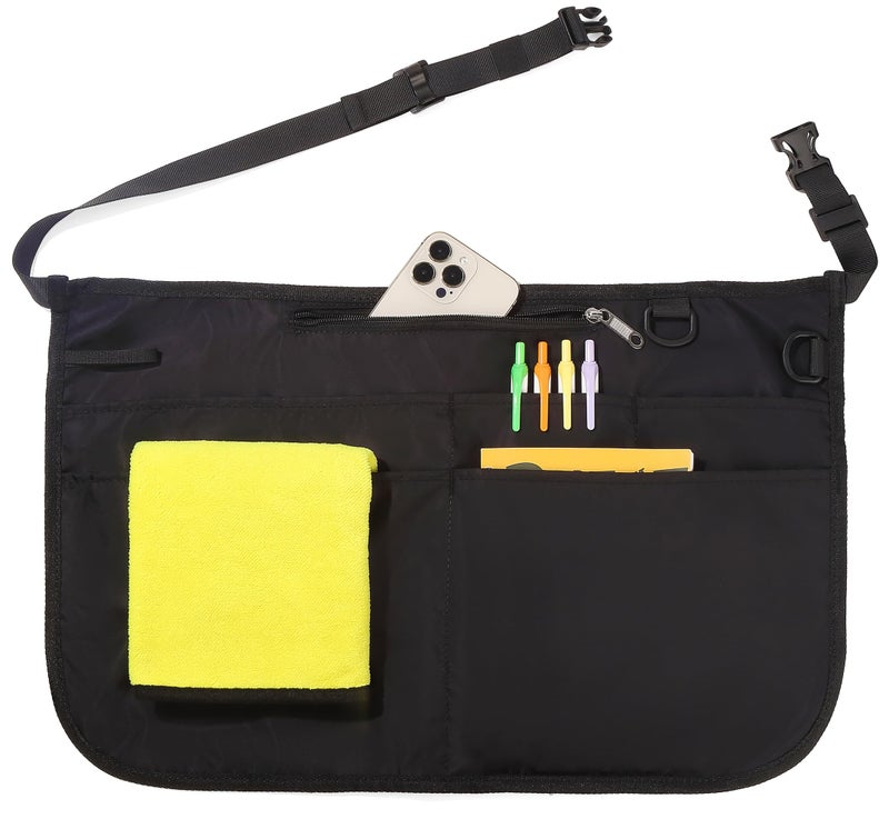 Bafelia Waterproof Server Apron for Women with 6 PocketsQuickly Put on and Take off Waitress ApronWork Apron for Bartender Barista 1 Black - Image 2
