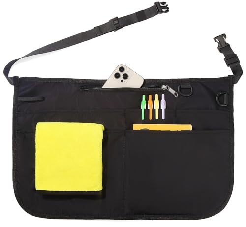 Bafelia Waterproof Server Apron for Women with 6 PocketsQuickly Put on and Take off Waitress ApronWork Apron for Bartender Barista 1 Black - Image 1