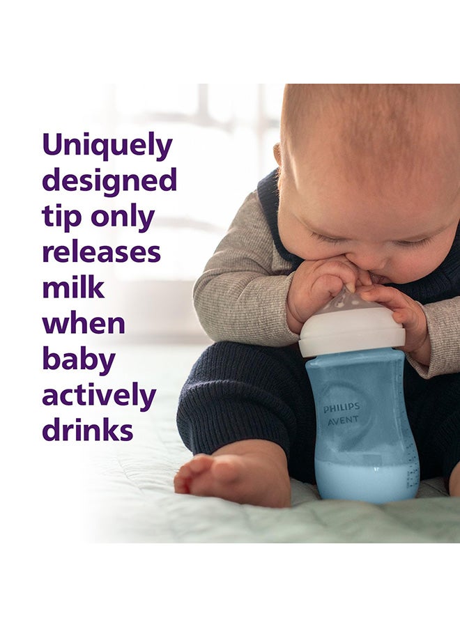 Philips Avent Blue Natural Baby Feeding Bottle | No.1 Brand Recommended by Moms Worldwide | Ideal for 1 months+| Natural Response Technology Mimics Breastfeeding | Uniquely Designed Nipple releases milk only when baby drinks | Pack of 1 | Blue | SCY903/21 - Image 5